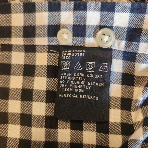 Tommy Hilfiger Shirt Men's Size Large Lion Crest Logo Black Check Long Sleeve - Picture 7 of 9